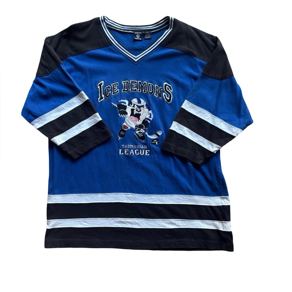 Vintage Warner Bros. Ice Demons Tazmanian League Hockey Jersey Adult Size XL - Picture 1 of 3